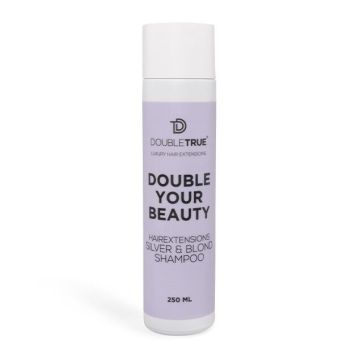 Double True hairextensions silver en blond shampoo