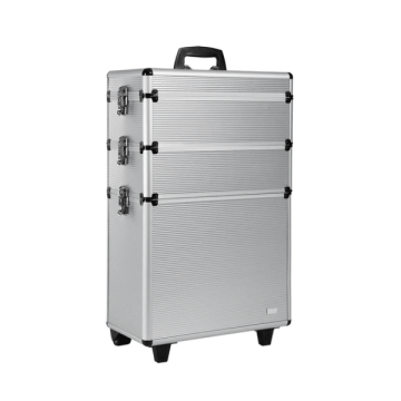 Sibel Aluminium koffer 3-delig op wieltjes Zilver 65x43x22cm