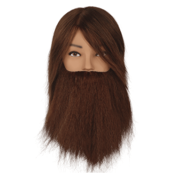 Uwe Damm Oefenhoofd Paul met baard bruin 20 cm